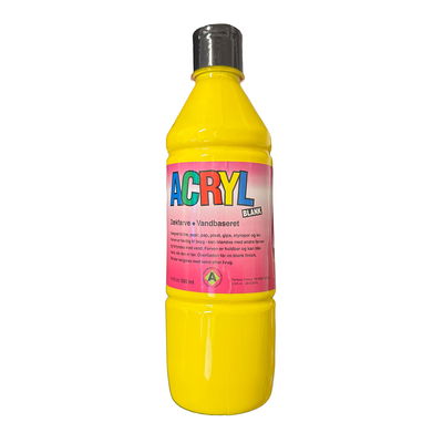 Fantasy Colour Gul 500 ml flaska med Gul akrylfärg, Fantasy Colour