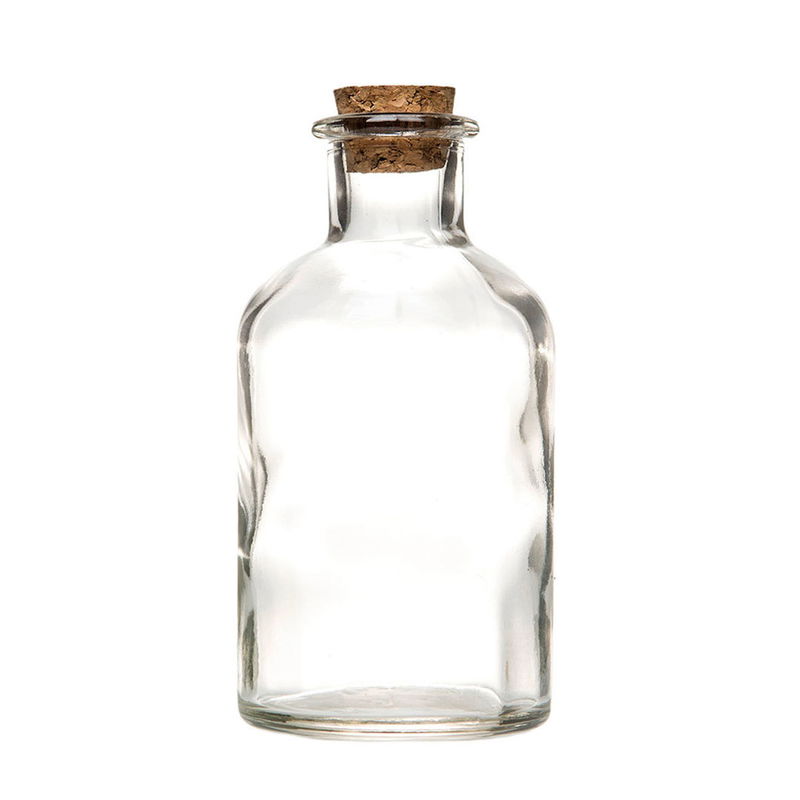 Klar glasflaska med kork 250 ml som dekoration, 250 ml