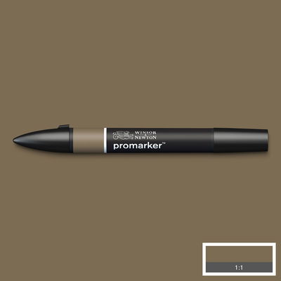 Winsor & Newton Promarker Warm Grey 5 WG5 Winsor & Newton Promarker Warm Grey 5 WG5 marker med färgprov och bakgrund i samma ton