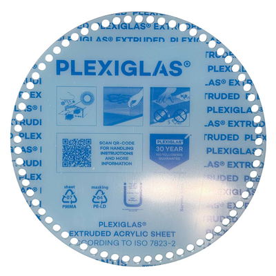Rund transparent bas till virkade korgar. Denna korgbotten har storleken 25 cm och är tillverkad i plexiglas
