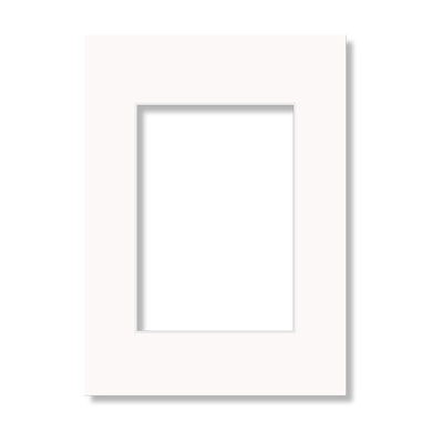 Vit standardpassepartout i format 42x59,4 cm med rektangulär öppning