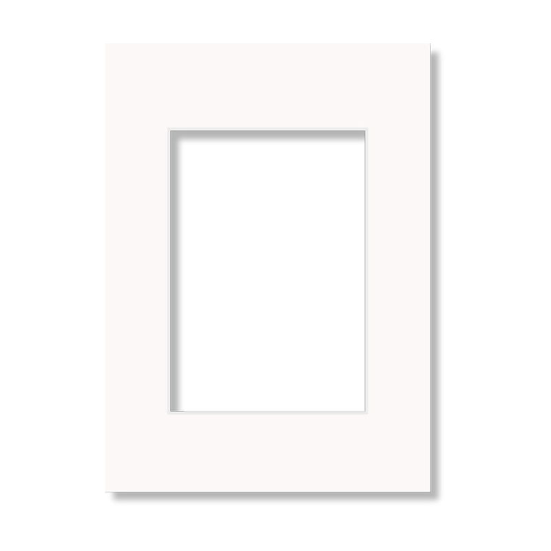 Vit standardpassepartout i format 42x59,4 cm med rektangulär öppning