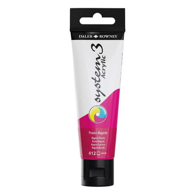 Tub med Daler-Rowney System3 Akrylfärg Process Magenta 412 59 ml