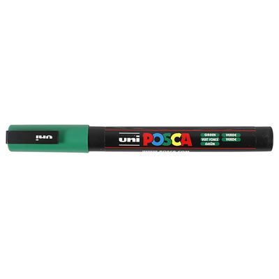 Posca PC-3M Green med kork, stängd marker sedd från sidan