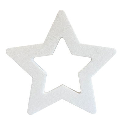 Vit frigolitstjärna med hål 30 cm av styrofoam för dekoration och pyssel