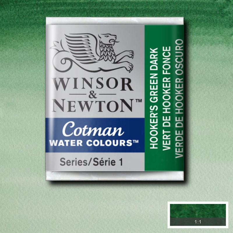 Winsor & Newton Cotman akvarellfärg halvkopp, Hooker's Green Dark