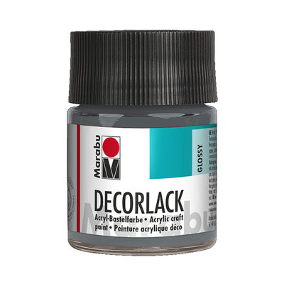 Marabu Dekorlack Grey glasflaska, 50 ml. Blank och väderbeständig färg.