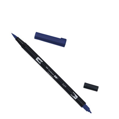 Tombow ABT Jet Blue 569 Tombow ABT Dual Brush, vattenbaserad penna med två spetsar, en fine och en brush, Jet Blue 569