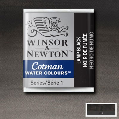 Winsor & Newton Cotman akvarellfärg halvkopp, Lamp Black