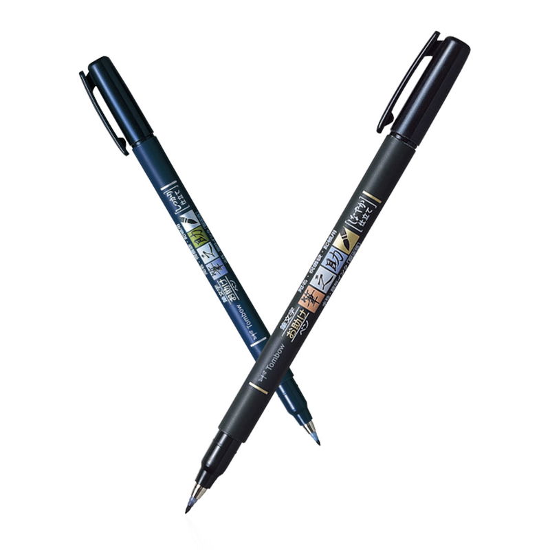 Tombow Fudenosuke med penselspetsar hård och mjuk