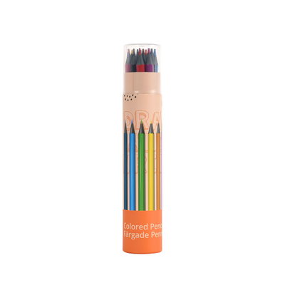 Färgpennor 12-pack i beige papptub med lock, bnt/office