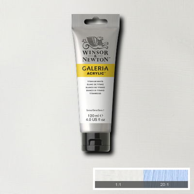 Tub med 120 ml akrylfärg. Winsor & Newton Galeria Titanium White