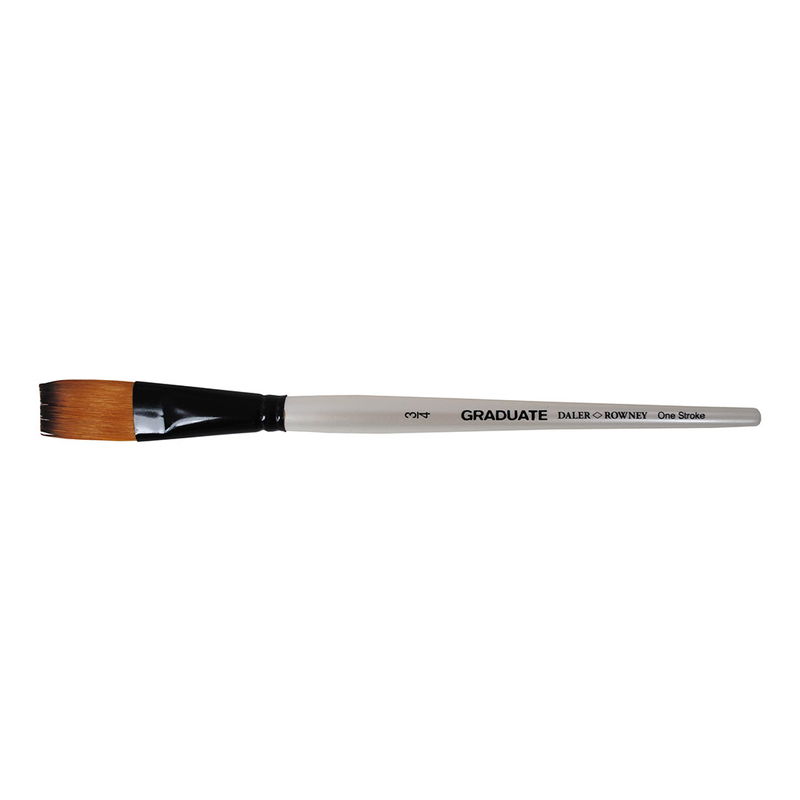 Daler-Rowney Graduate One Stroke 3/4 tum kort skaft, platt syntetpensel för akryl, akvarell och olja
