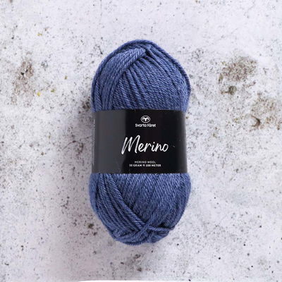 Svarta Fåret Merinogarn Vintage Denim 50 g nystan av mjuk merinoull