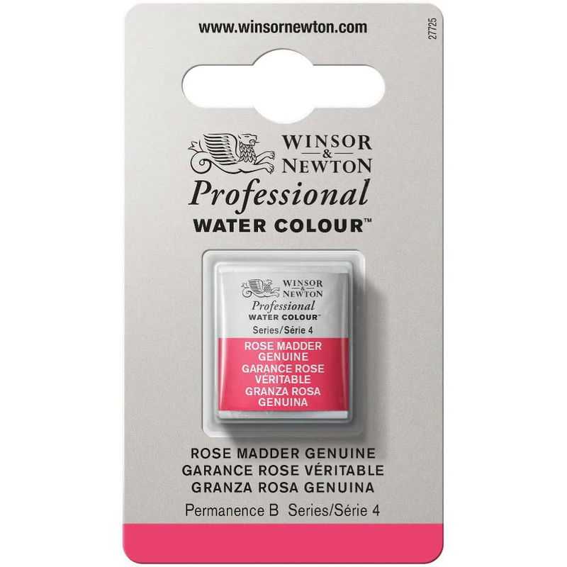 Förpackning med Winsor & Newton Professional akvarellfärg Madder Genuine halvkopp