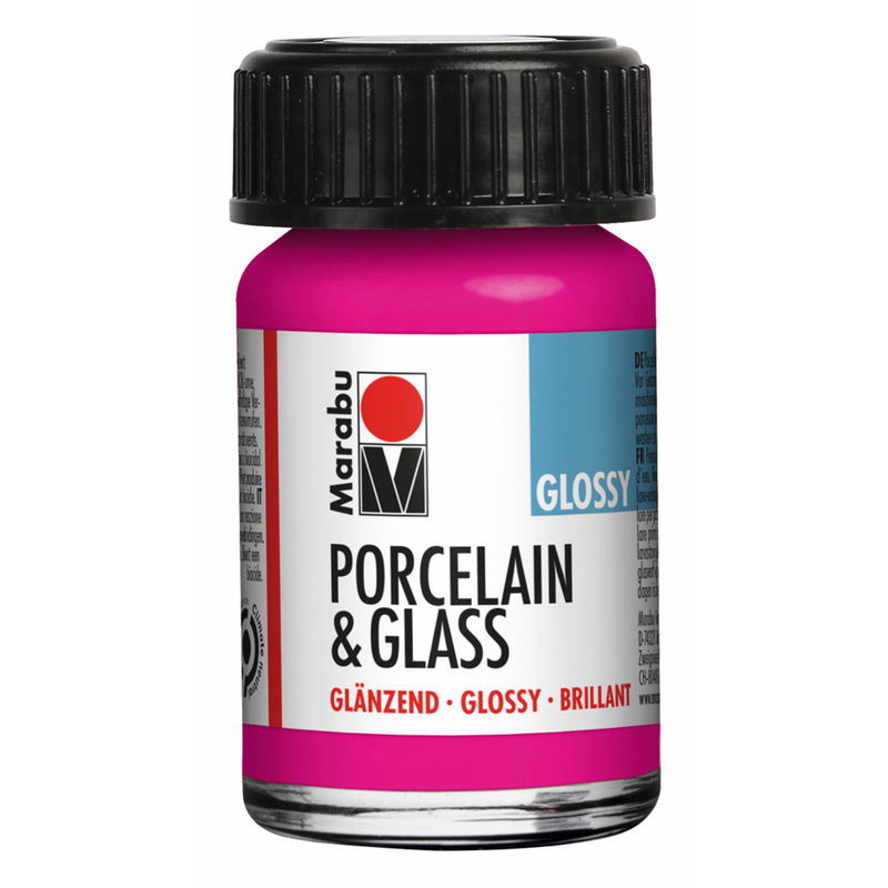 Raspberry, Marabu Glas- och porslinsfärg, 15 ml