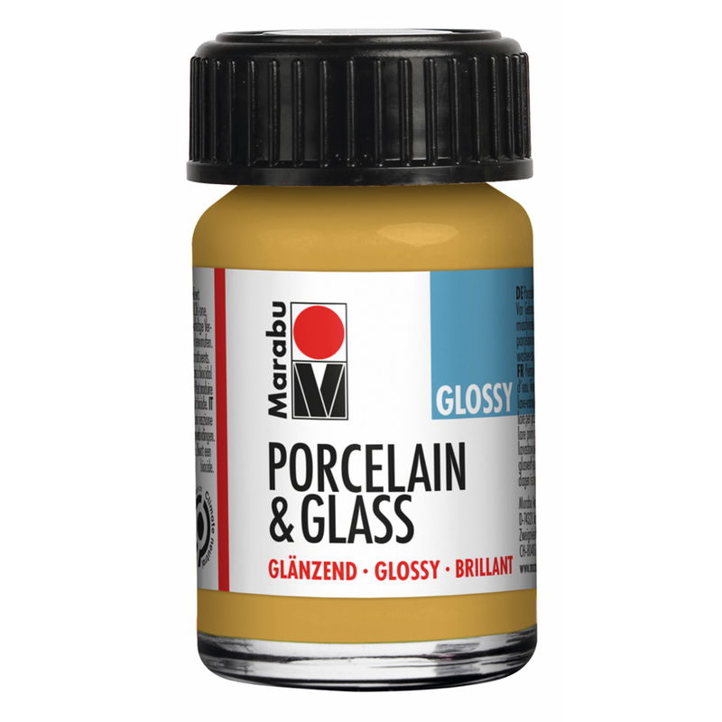Gold, Marabu Glas- och porslinsfärg, 15 ml