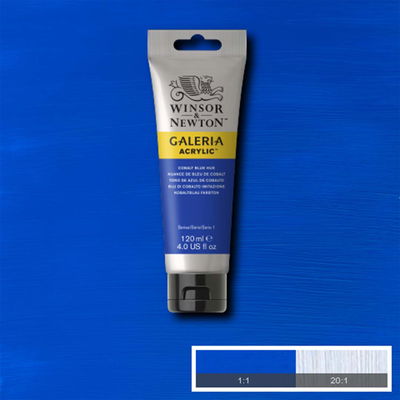 Tub med 120 ml akrylfärg. Winsor & Newton Galeria Cobalt Blue Hue
