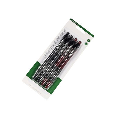 Förpackning stiftpennor 4-pack 0,7 mm i vinröd och svart