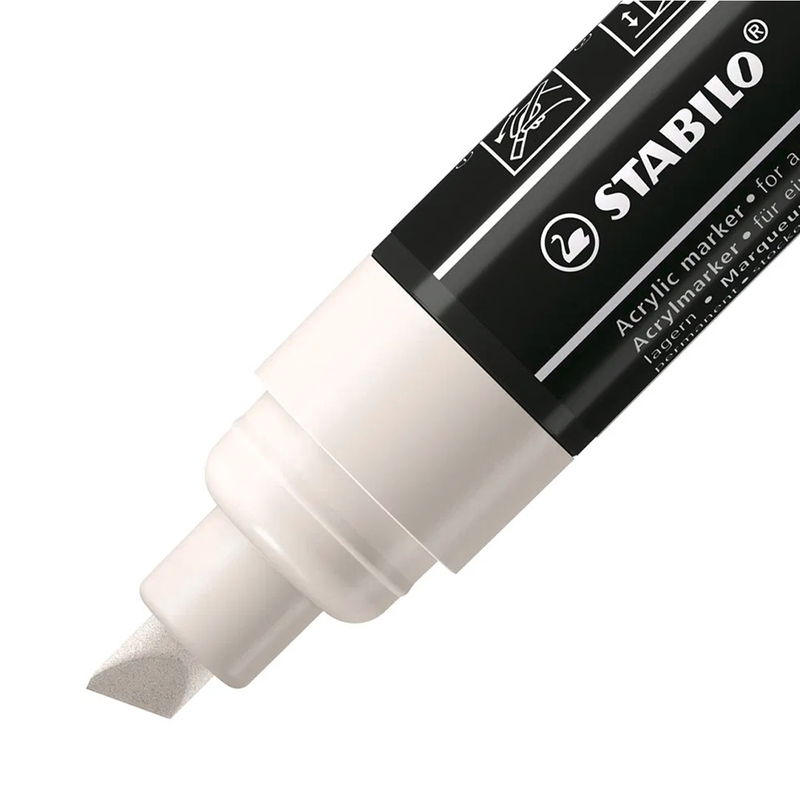 Närbild på spetsen av STABILO FREE Acrylic Marker T800 White