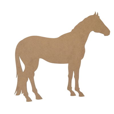 Stående häst i MDF, kreativ dekoration att måla själv Stående häst i MDF, naturlig träfärg, perfekt för målning och dekoration.