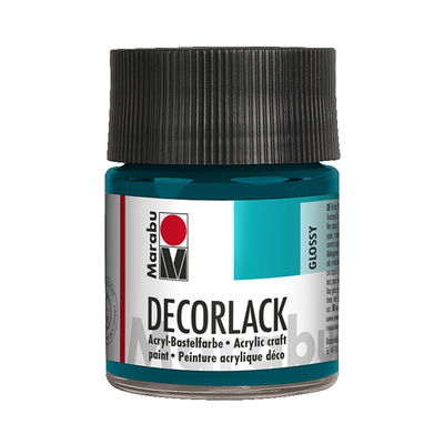 Marabu Dekorlack Turquouise glasflaska, 50 ml. Blank och väderbeständig färg.