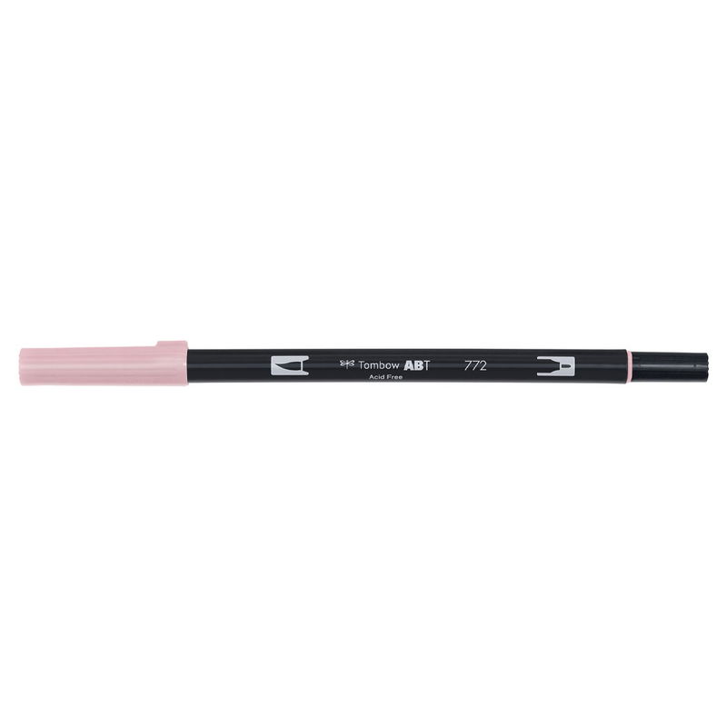 Vattenbaserad penna med två spetsar, en fineliner och en penselspets, Tombow ABT Dual brush Dusty Rose