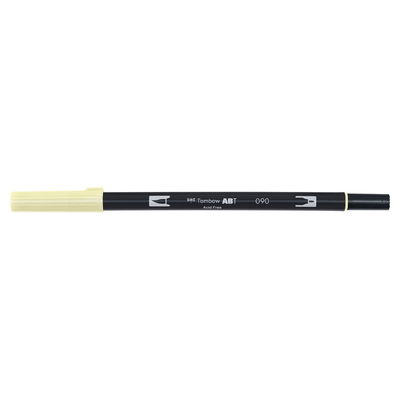 Vattenbaserad penna med två spetsar, en fineliner och en penselspets, Tombow ABT Dual Brush Lemon Cream