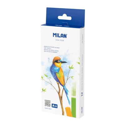 Milan Soft Pastel Colours, förpackning med 12 stycken mjuka pastellkritor