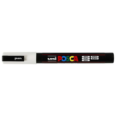 Posca PC-3M White med kork, stängd marker sedd från sidan