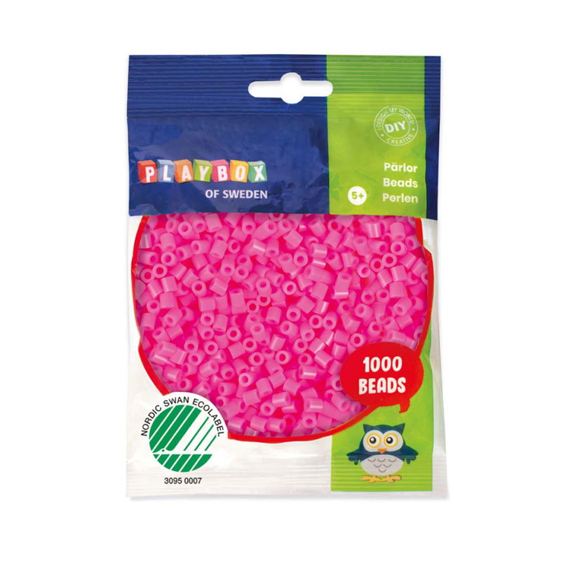 Rörpärlor rosa 1000 st 5 mm Playbox Svanemärkta