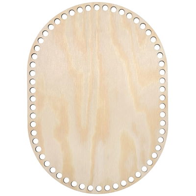 Oval bas till virkade korgar. Denna korgbotten har storleken 22x30 cm och är tillverkad i furu