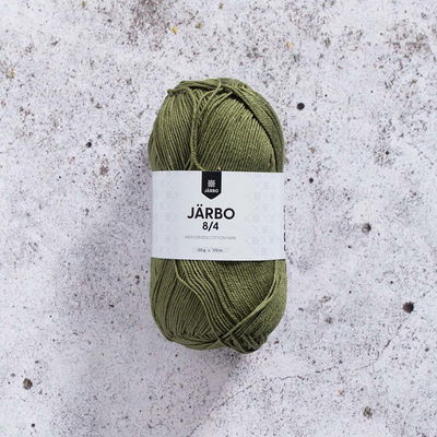 Järbo 8/4 50 gram. Djungelgrönt bomullsgarn. 100% bomull.