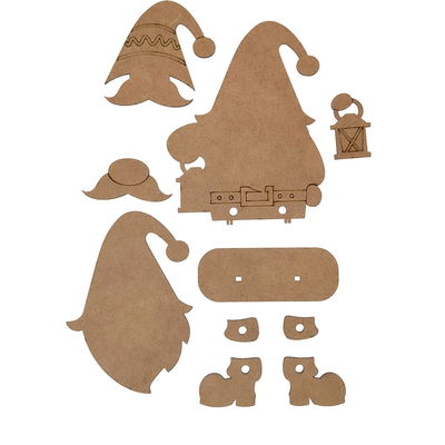 Delar till Tomte på kant med lykta, DIY-kit, julpyssel