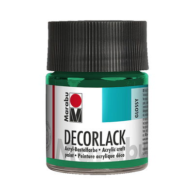 Marabu Dekorlack Rich Green glasflaska, 50 ml. Blank och väderbeständig färg.