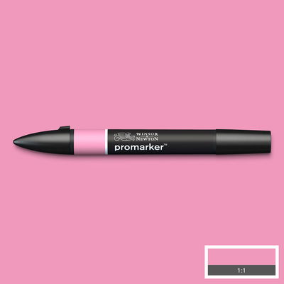 Winsor & Newton Promarker Rose Pink M727 Winsor & Newton Promarker Rose Pink M727 marker med färgprov och bakgrund i samma ton