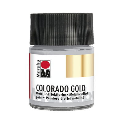 Marabu Colorado GOLD, metallicfärg i glasflaska. Färg Platinum