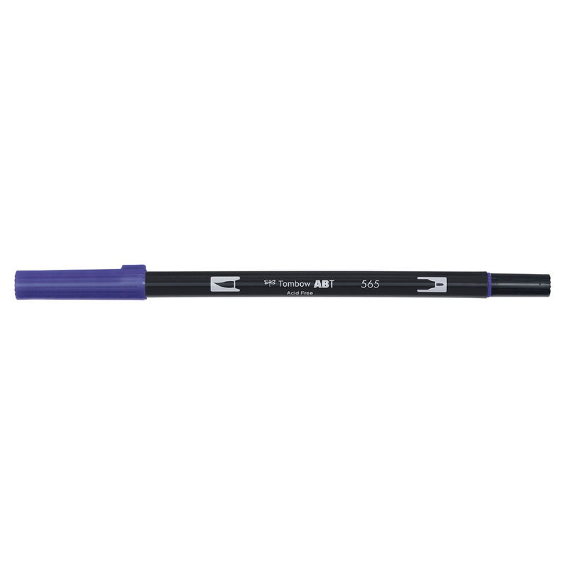 Vattenbaserad penna med två spetsar, en fineliner och en penselspets, Tombow ABT Dual brush Deep Blue