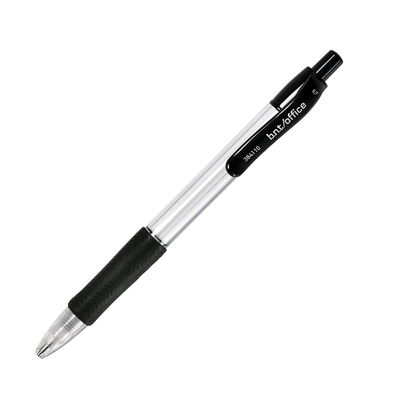 Stiftpenna svart 0,7 mm BNT Office Svart stiftpenna 0,7 mm från BNT Office med tryckmekanism och ergonomiskt gummigrepp