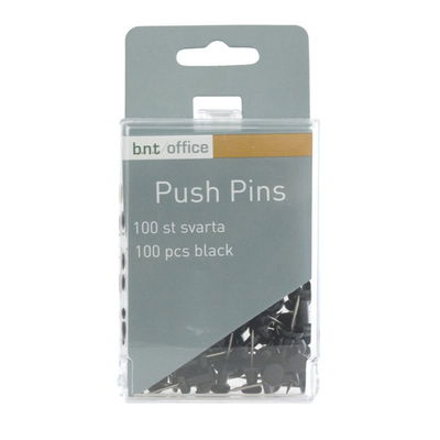 Kartnålar, så kallade Push Pins, svarta 100 st i förpackning