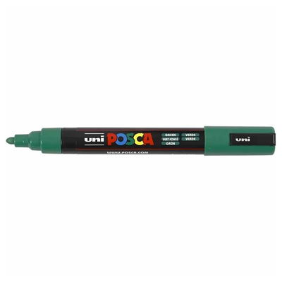 Posca PC-5M Green med spets synlig, öppen marker sedd från sidan