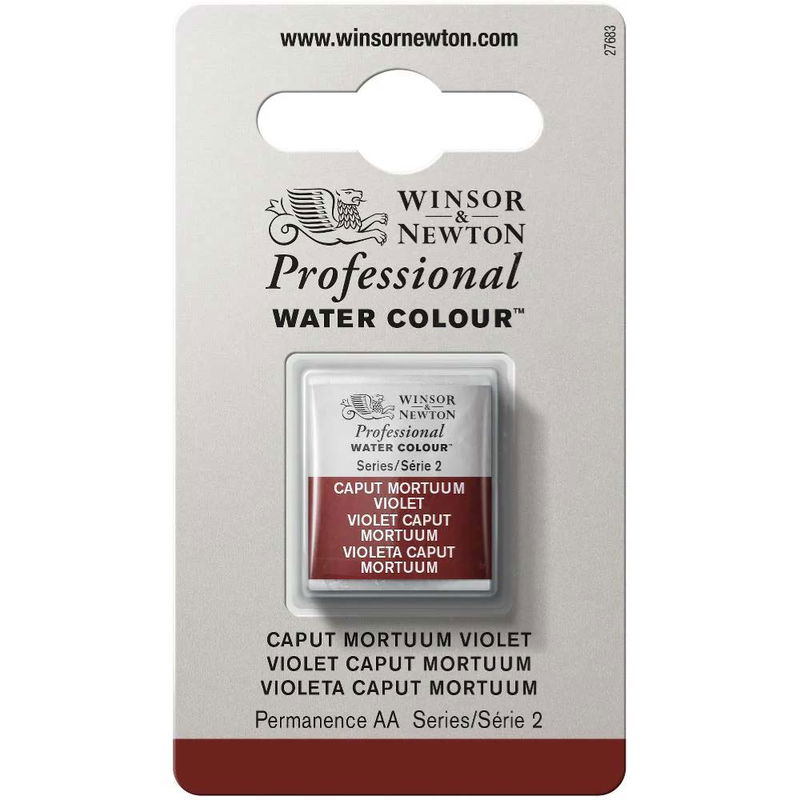 Förpackning med Winsor & Newton Professional akvarellfärg Caput Mortuum Violet halvkopp