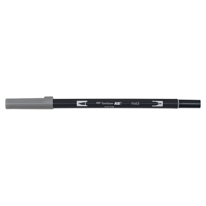 Vattenbaserad penna med två spetsar, en fineliner och en penselspets, Tombow ABT Dual brush Cool Gray 10