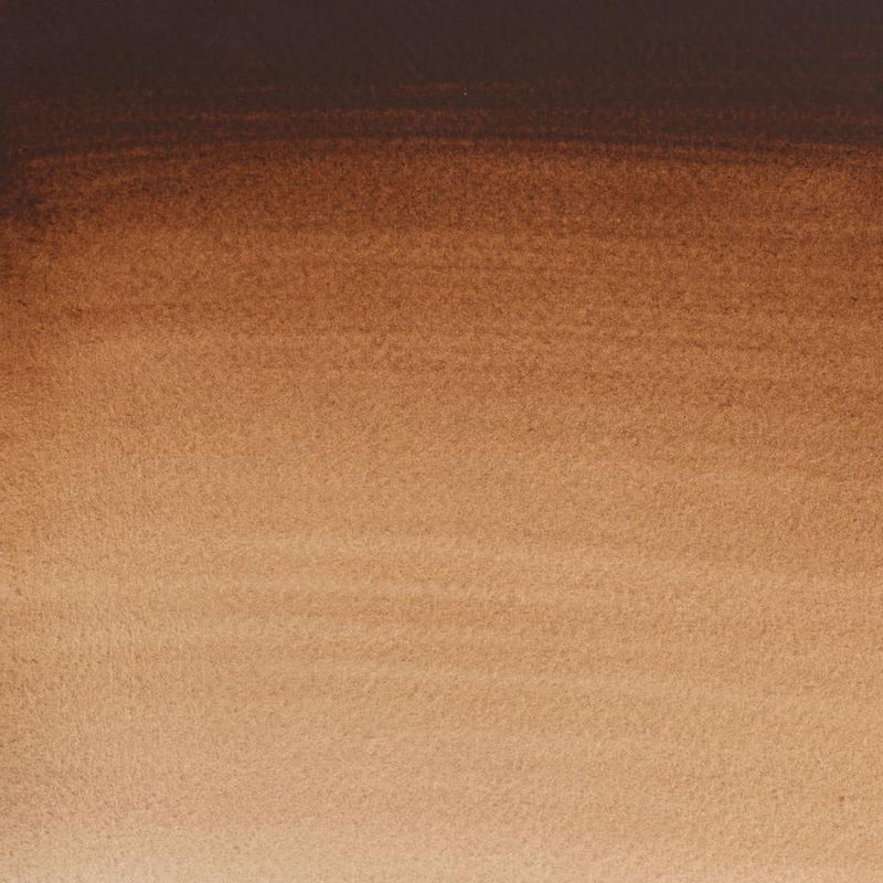 Färgprov (swatch) Cotman akvarellfärg Burnt Umber