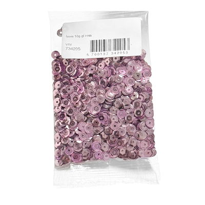 Påse med gammalrosa paljetter 5 mm 10 g för dekoration och pyssel