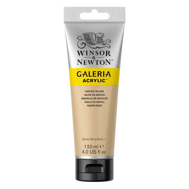 Tub med 120 ml akrylfärg. Winsor & Newton Galeria Naples Yellow