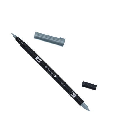 Tombow ABT Cool Gray 8 N52 Tombow ABT Dual Brush, vattenbaserad penna med två spetsar, en fine och en brush, Cool Gray 8 N52