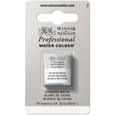 Förpackning med Winsor & Newton Professional akvarellfärg Chinese White halvkopp