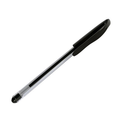 Kulspetspenna GENERIC i svart med lock, clip och transparent kropp, 1,0 mm