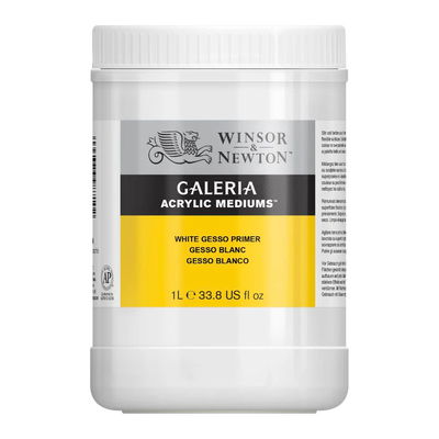 Galeria White Gesso Primer 1 L - vit akrylgrund Winsor & Newton Galeria White Gesso Primer 1 liter, vit akrylgrund till akrylfärg, olja och mixed media.